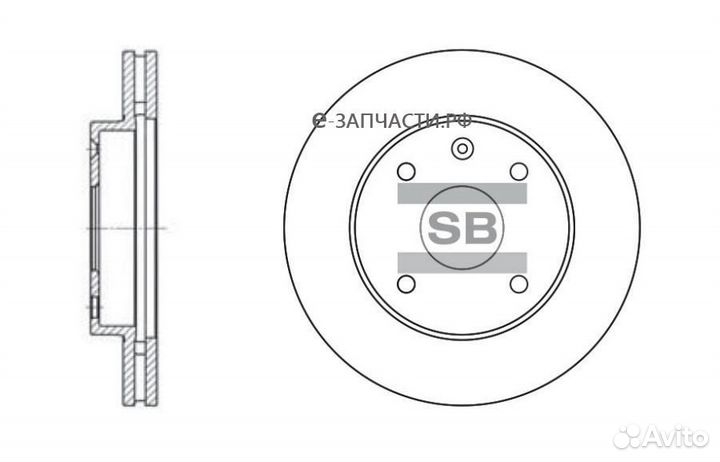 Sangsin brake SD3017 Торм.диск пер.вент.255x24 4 о