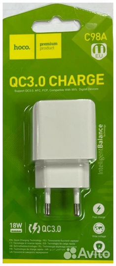 Быстрое Зарядное Устройство hoco C98A/QC3.0/3A/18W