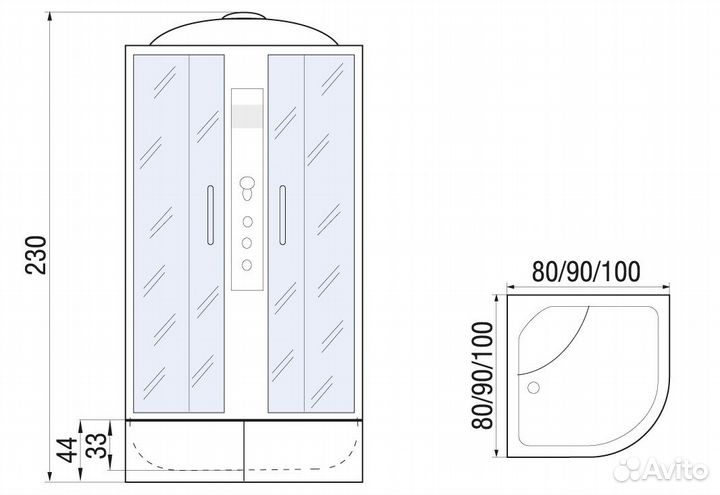 Душевая кабина River dunay XL 80/43 MT