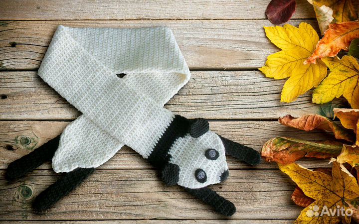 Шарф панда. Ручная работа.новый