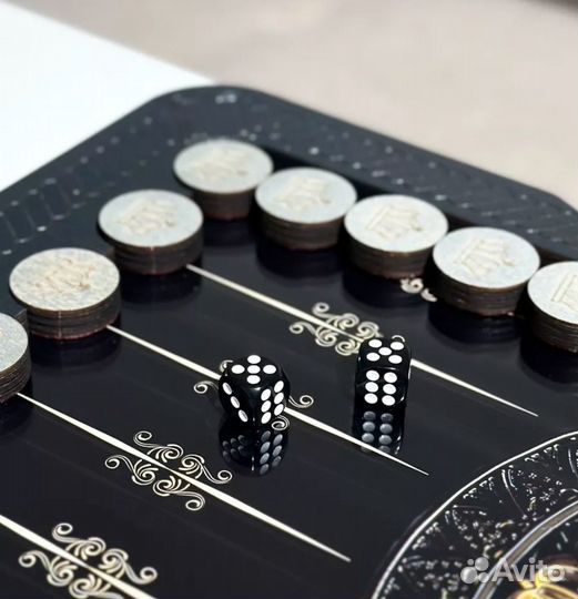 Нарды со стеклом Герб РФ