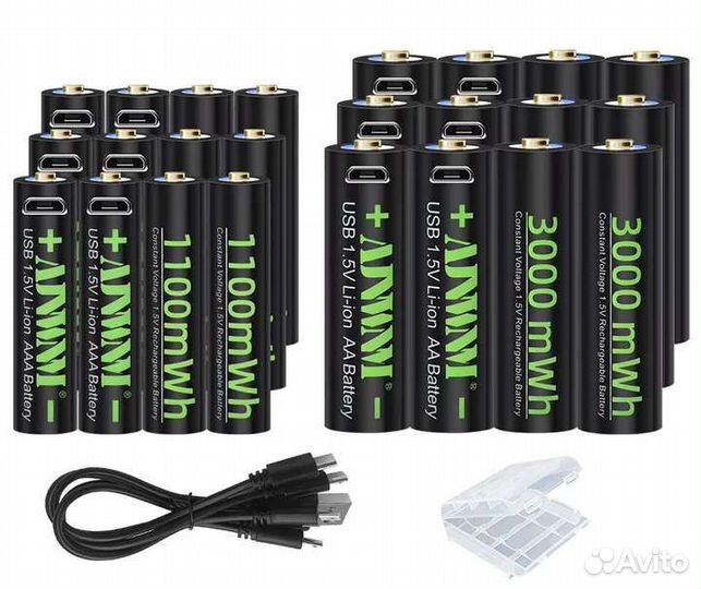 Аккумуляторные батарейки тип аа и ааа. Новые
