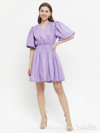 Летнее платье-облако сиреневое
