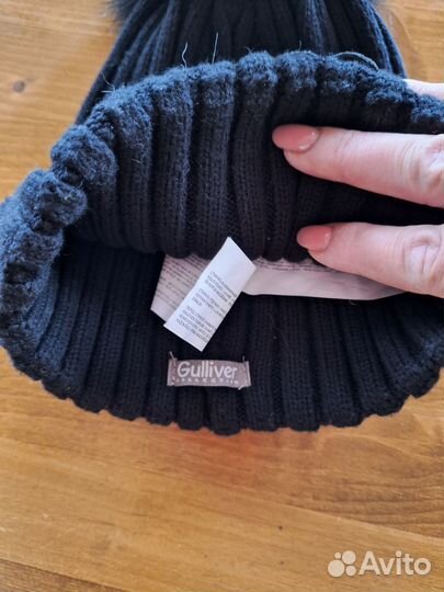 Шапка с натуральным помпоном Gulliver