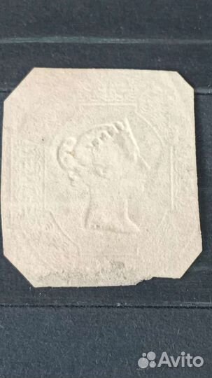 Тиснёный британский SIX pence 1854 г