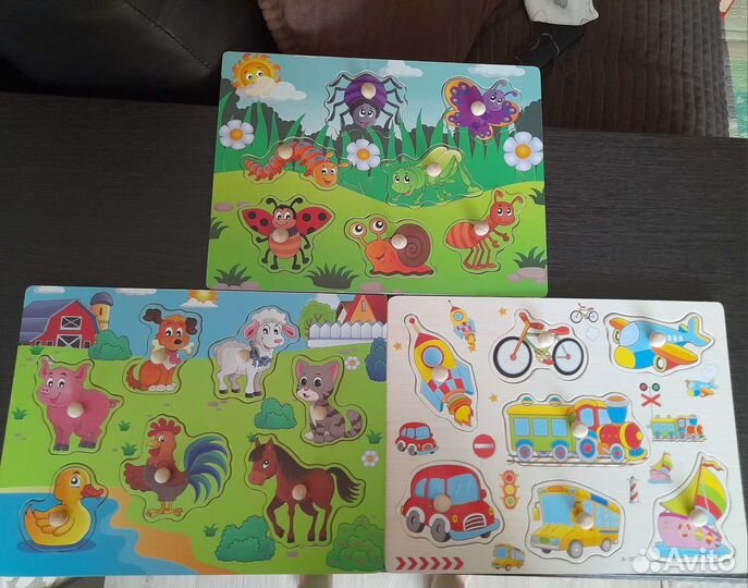 Пазлы вкладыши деревянные