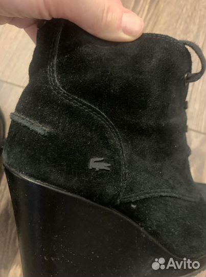 Ботильоны женские черный замшевые lacoste 39 разме