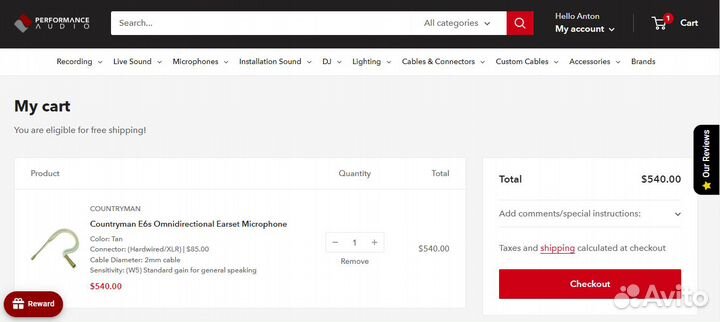 Микрофон Countryman E6s