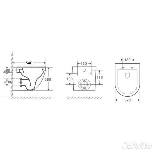 Унитаз подвесной WeltWasser amberg 506 ST+merzbach 043 XL GL-WT+amberg RD-CR белый/кнопка хром, безо