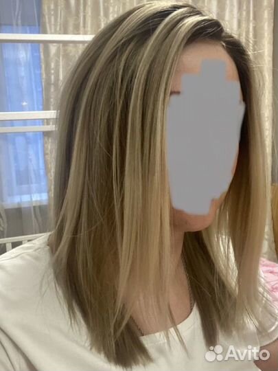 Парик полусистема Clip hair блонд