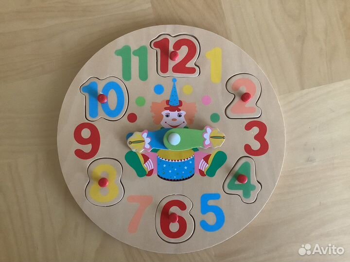 Часы детские. Обучающие. Дерево. в Пушкине