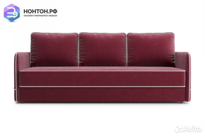 Диван еврокнижка Энерджи 3-х местный бордовый