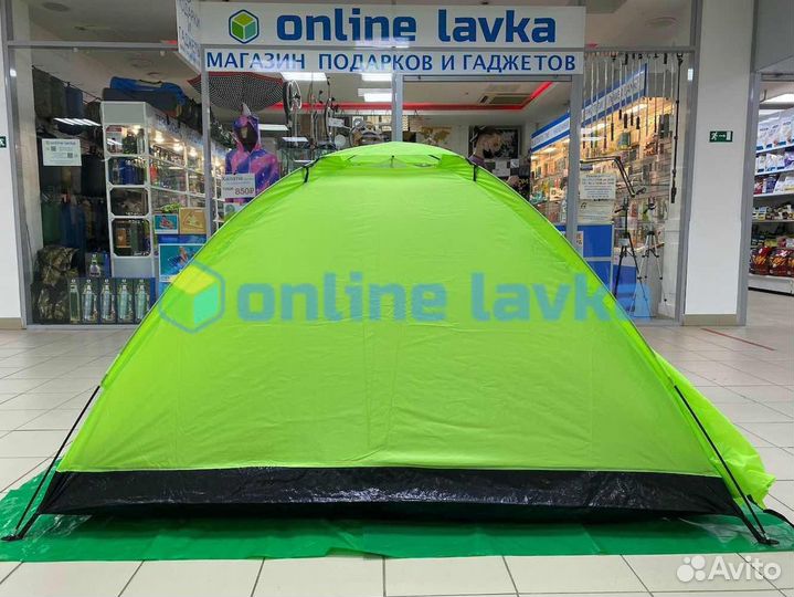 Палатка 3 места 1 слой Ecos Walk 2+ зеленая