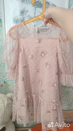 Нарядное платье для девочки 104 розовое