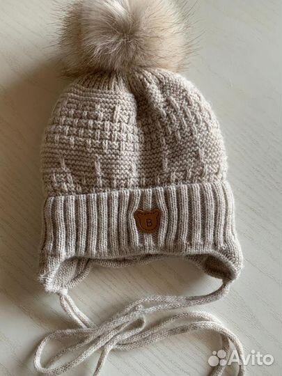 Детская зимняя шапочка для новорожденногг