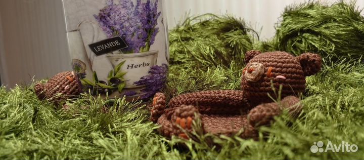 Подставка под кружку мишка ручной работы