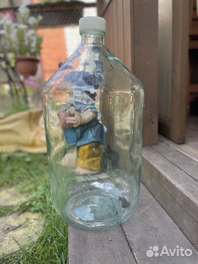 Стеклянная бутыль, 20 литров с пробкой