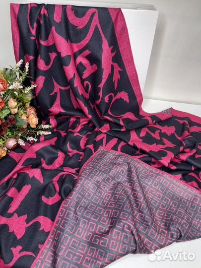 Двусторонний платок givenchy черно-розовый