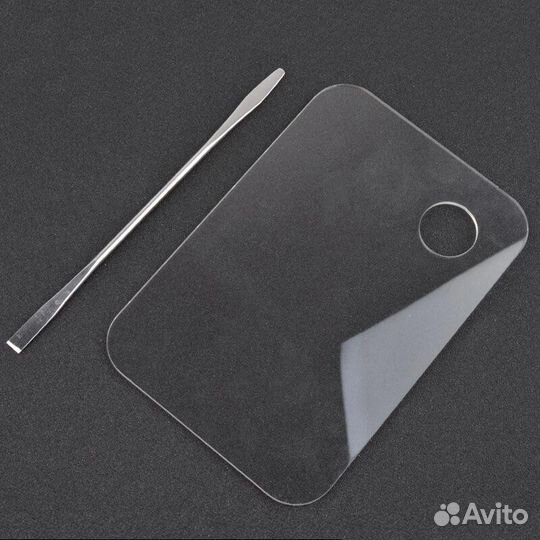 Прозрачная акриловая палитра + шпатель