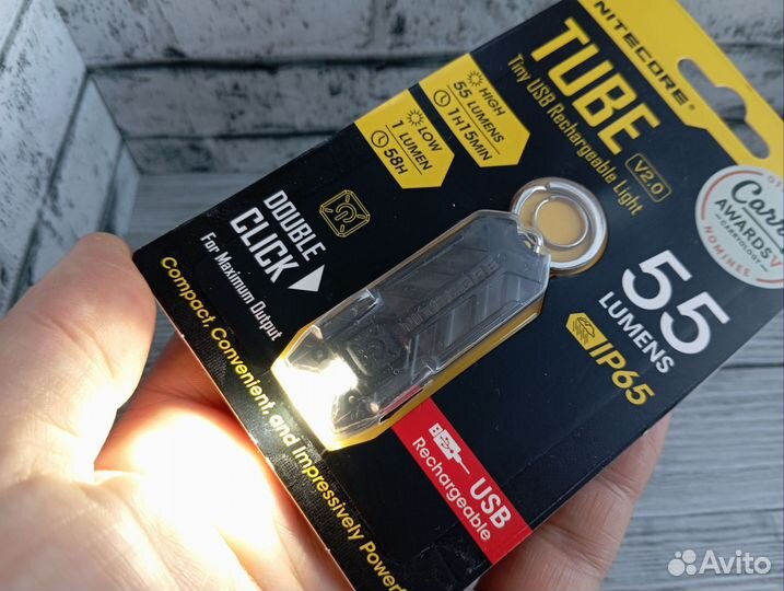 Фонарь Nitecore tube V2.0 EDC брелок-наключник