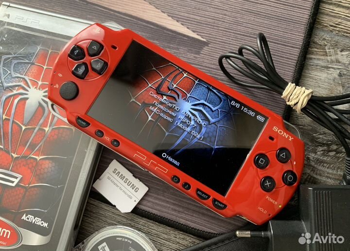 Sony PSP 2008 Spiderman Edition, 64gb, 400+ игр