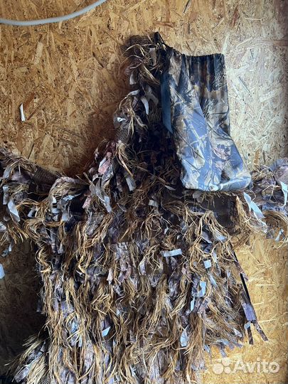 Пончо для охоты с натуральным мочалом