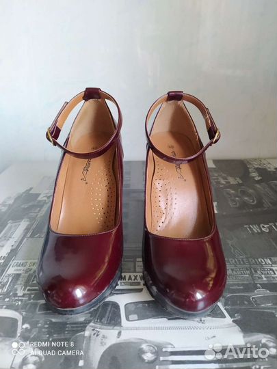 Туфли спелая черешня, бордо, лак р.39-40