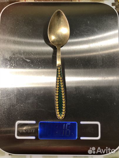 Ложки кофе серебро золочение СССР 916 эмаль