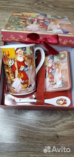 Кружка подарочная новогодняя с ложкой