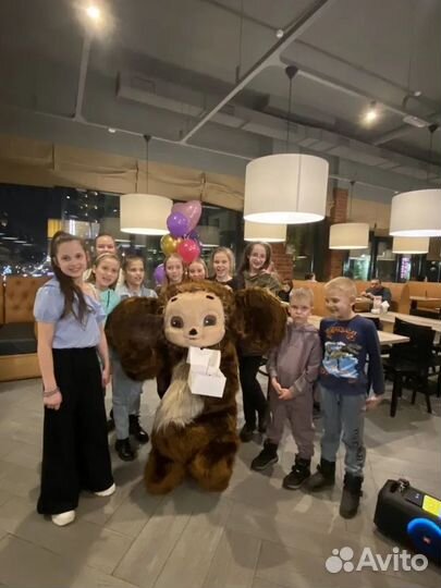 Чебурашка поздравление, ростовая кукла, аниматор