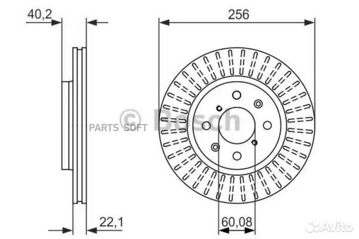 Bosch 0986479788 Диск торм. пер.256x22 8 отв