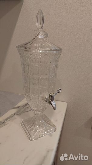 Кувшин стеклянный с краном, лимонадница