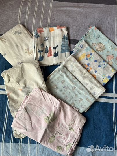 Муслиновые пелёнки, одеяло байковое