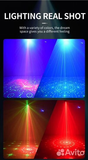 Светомузыка лазерный мини-проектор RGB Aurora Star