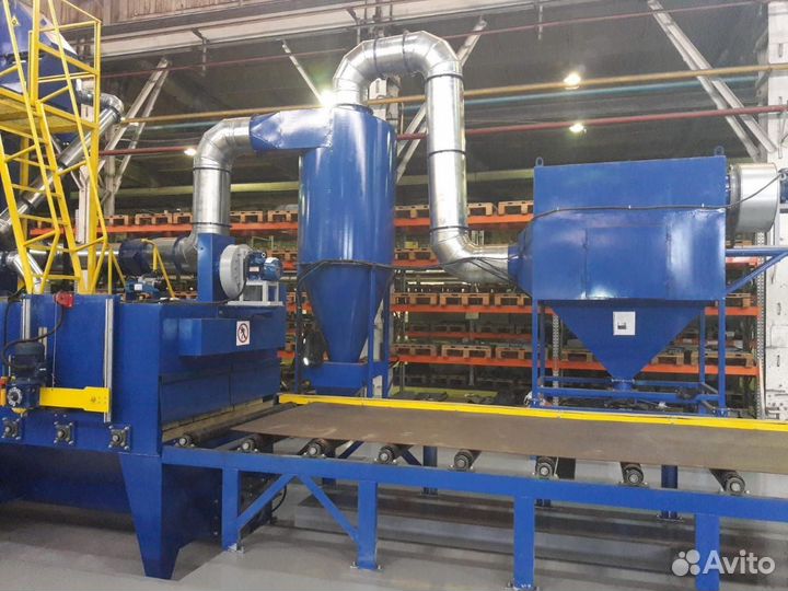 Дробеметная установка проходного типа