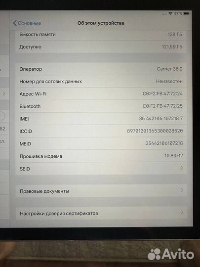 iPad mini 3 wi-fi +Cellular 128gb