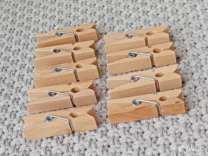 Набор прищепок 9 штук декоративных деревянных