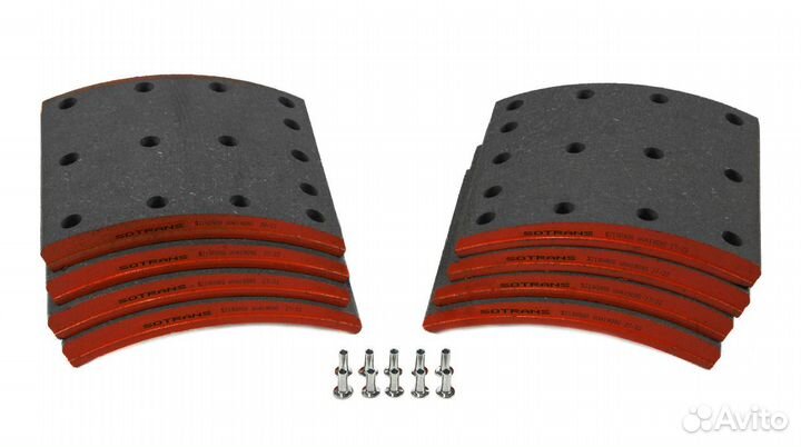 Накладки тормозные комплект (номинал) (с заклепкам