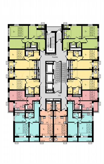 2-к. квартира, 60,4 м², 25/25 эт.