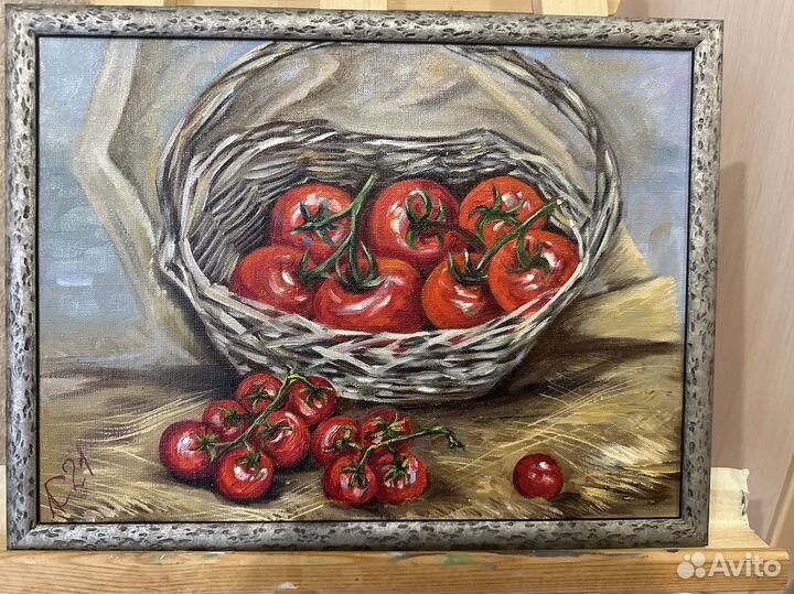 Картина для интерьера «Натюрморт с помидорами»