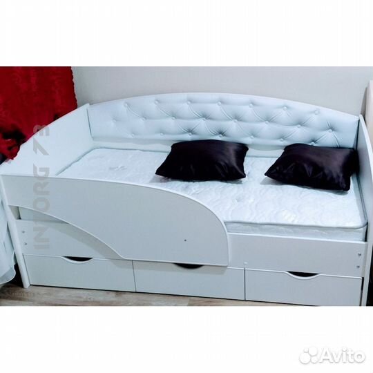 Детская кровать Алиса с мягкой спинкой