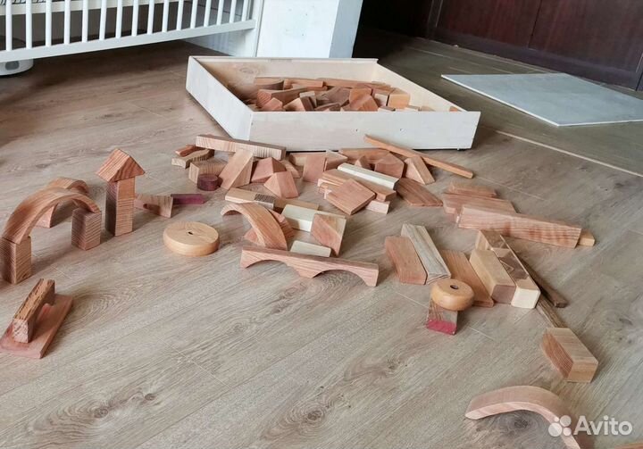 Деревянные кубики большой набор