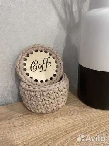 Трикотажная корзинка-шкатулка