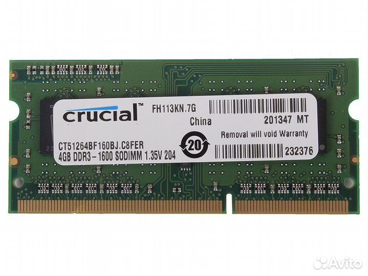 Оперативная память 4Gb Crucial CT51264BF160BJ DDR