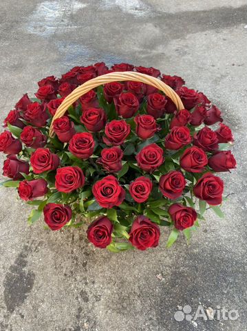 Корзинка из 51ш и 101ш Роза