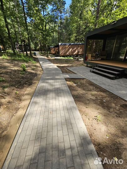 Укладка тротуарной плитки брусчатки под ключ