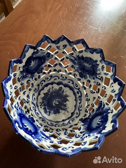 Ваза для фруктов гжель авторская