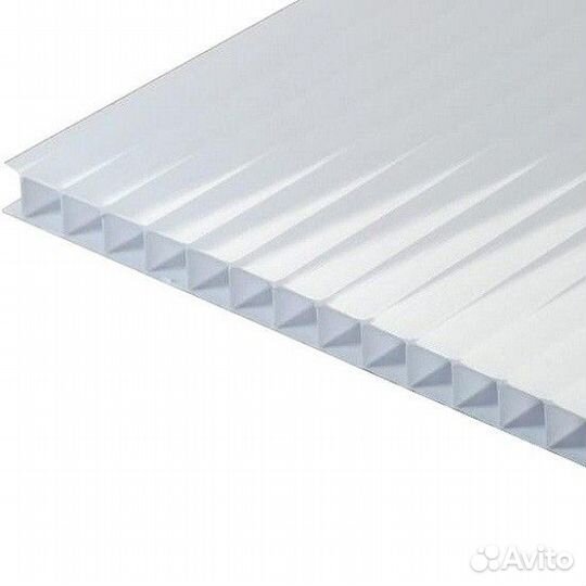 Поликарбонат Сотовый 2100х12000х6 Белый