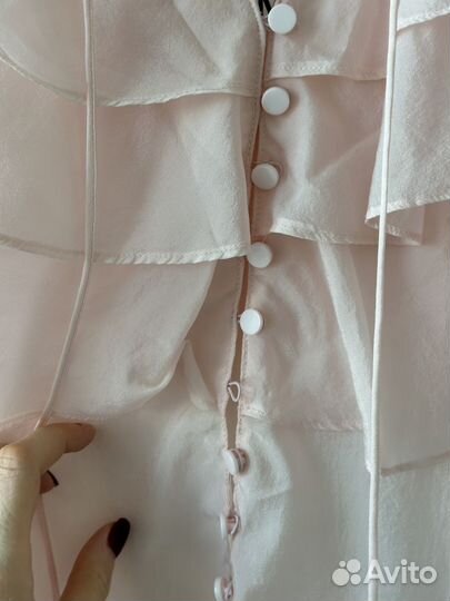 Блуза lime L розовая новая с воланами