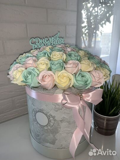 Букет из мыльных роз 51 роза 101 роза